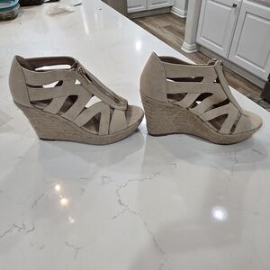 Merona Beige Wedge Sandals